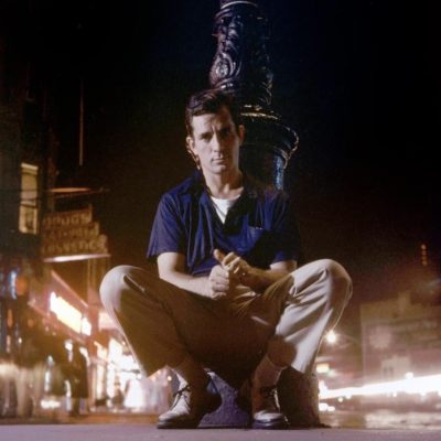 Jack Kerouac by lamppost in New York